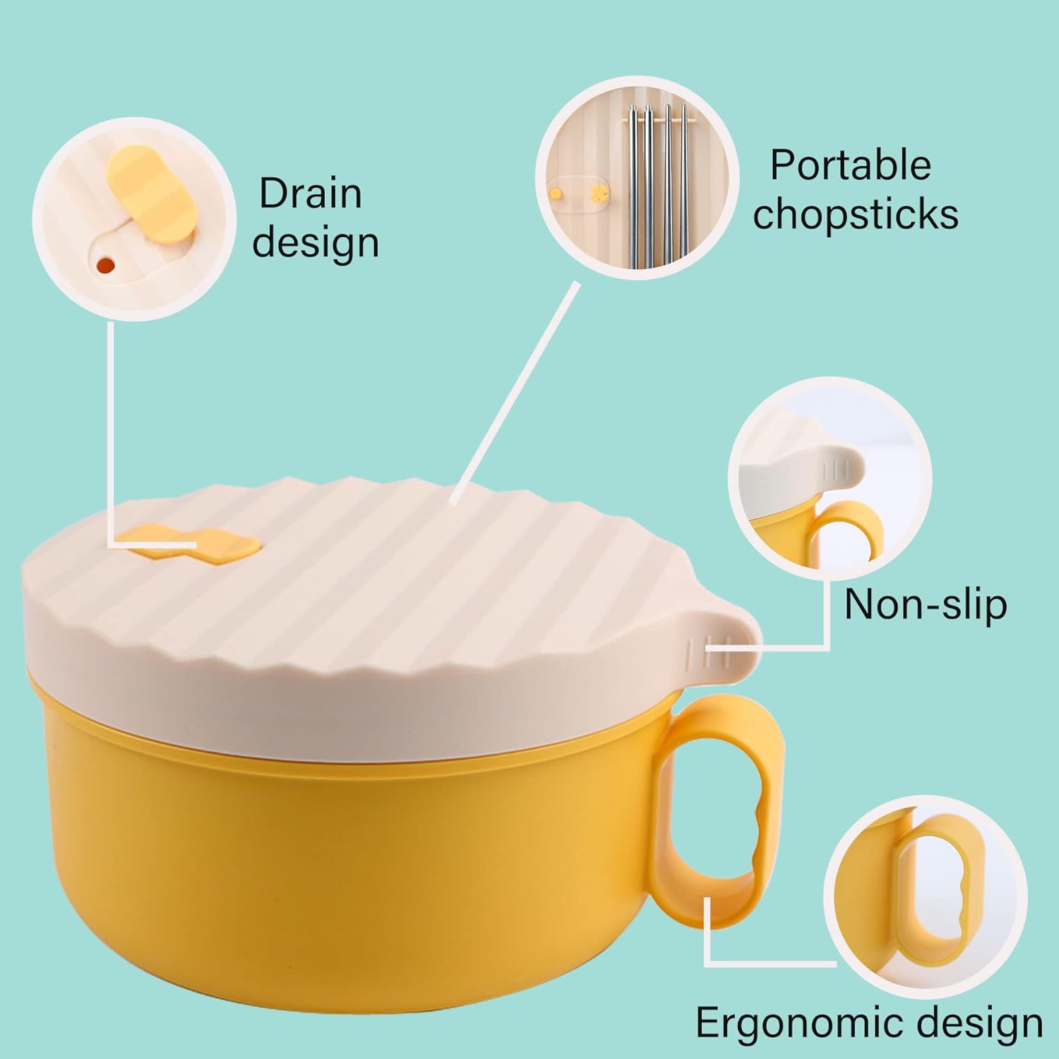 Bowl Set, Microwave Noodle Bowl, Noodles Bowl with Chopsticks Bowl Set, Microwave Noodle Bowl, Noodles Bowl with Chopsticks